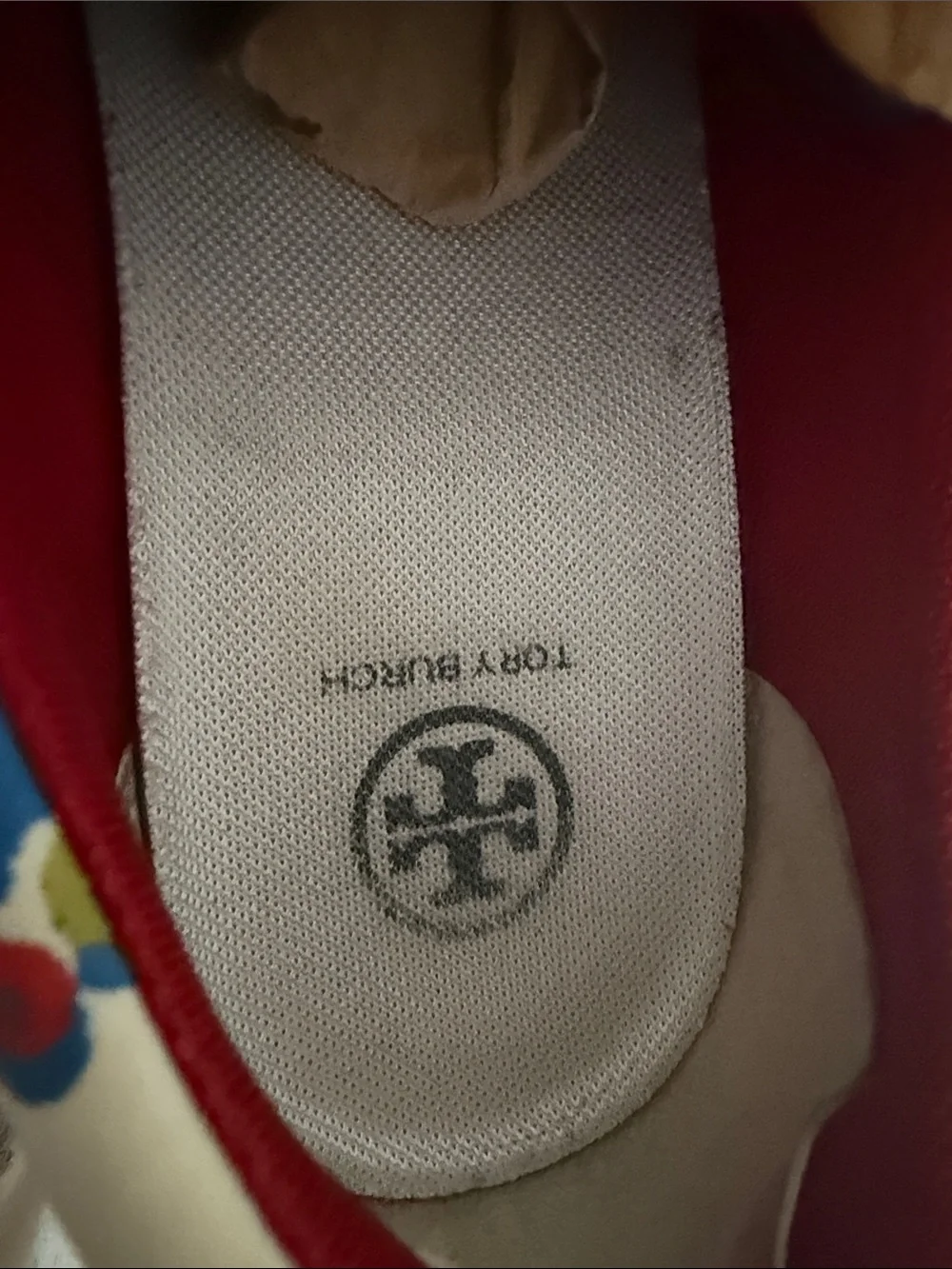 Tory Burch Red Floral Lace-Up Sneakers